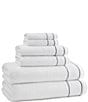 Kassatex Newbury Collection Embroidered Bath Towel, Color:White/Grey - Image 1