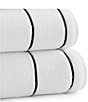 Kassatex Newbury Collection Embroidered Bath Towel, Color:White/Black - Image 3