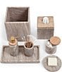 Color:Brown - Image 3 - San Marino Marble & Mango Wood Cotton Jar