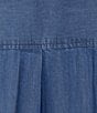 Kate Landry by Landry Plus Size Solid Chambray Short Sleeve Split V-Neck Woven Caftan - Image 5