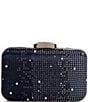 Landry Ombre Rhinestone Heat Set Minaudiere Clutch, Color:Navy - Image 1