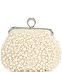 Color:Ivory - Image 2 - Pearl Ring Pouch Frame Clutch