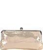 Color:Champagne - Image 2 - Pleat Front Frame Metallic Clutch