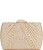 Color:Gold - Image 1 - Pleated Lurex Tweed Minaudiere Clutch