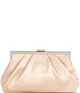 Color:Champagne - Image 1 - Satin Pouch Frame Clutch