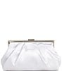 Color:Silver - Image 1 - Satin Pouch Frame Clutch