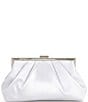 Color:Silver - Image 2 - Satin Pouch Frame Clutch