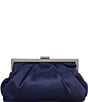 Landry Satin Pouch Frame Clutch, Color:Navy - Image 1