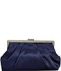 Landry Satin Pouch Frame Clutch, Color:Navy - Image 2