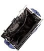 Landry Satin Pouch Frame Clutch, Color:Navy - Image 3