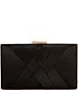 Color:Black - Image 1 - Satin Woven Front Minaudiere Clutch