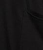 Color:Black - Image 3 - Solid V-Neck Short Dolman Sleeve Knit Lounge Dress