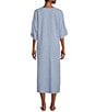 Color:Blue - Image 2 - Kate Landry Striped Woven Blue Dobby Caftan