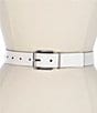 Color:Black/Cream - Image 2 - .98 Reversible Leather Belt