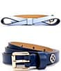 Color:French Navy/Cosmic Zen - Image 1 - 2-for-1 Leather Belt Set