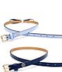 Color:French Navy/Cosmic Zen - Image 2 - 2-for-1 Leather Belt Set