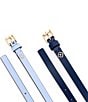 Color:French Navy/Cosmic Zen - Image 3 - 2-for-1 Leather Belt Set