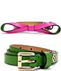 Color:Rhodedendron/Kate Spade Green - Image 1 - 2-for-1 Leather Belt Set