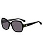 Color:Black - Image 1 - Amberlynn Polarized Round Sunglasses