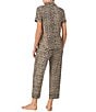 kate spade new york Animal Print Short Sleeve Notch Collar Button-Front Knit Cropped Pajama Set - Image 2