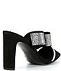 Color:Black/Clear - Image 2 - Bianca Suede Pave Rhinestone Dress Mules