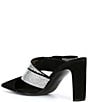 Color:Black/Clear - Image 3 - Bianca Suede Pave Rhinestone Dress Mules