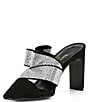 Color:Black/Clear - Image 4 - Bianca Suede Pave Rhinestone Dress Mules
