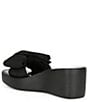 Color:Black - Image 3 - Bikini Bow Detail Platform Wedge Sandals