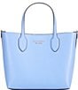 kate spade new york Bleecker Autumn Paisley Pop Printed Crossgrain Leather Medium Crossbody Tote Bag, Color:Genie Blue Multi - Image 1