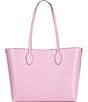 Color:Berry Cream - Image 2 - Bleecker Gingham Pop Printed Saffiano Leather Large Tote Bag