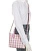 Color:Berry Cream Multi - Image 4 - Bleecker Gingham Printed PVC Medium Crossbody Tote Bag