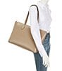 Color:Timeless Taupe - Image 4 - Bleecker Large Zip Top Tote Bag