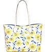 Color:Cream Multi - Image 1 - Bleecker Sunshine Floral Printed PVC Large Tote Bag
