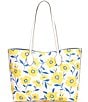 Color:Cream Multi - Image 2 - Bleecker Sunshine Floral Printed PVC Large Tote Bag