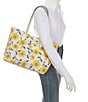 Color:Cream Multi - Image 4 - Bleecker Sunshine Floral Printed PVC Large Tote Bag