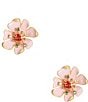 Color:Pastel Pink - Image 1 - Bloom In Color Crystal Stud Earrings