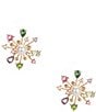Color:Multi - Image 1 - Bloom In Crystal Color Pearl Stud Earrings