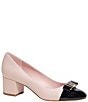 Color:Pale Vellum/Black - Image 1 - Bowdie Leather Dress Pumps