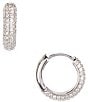 kate spade new york Brilliant Rhinestone Pave Mini Huggie Hoop Earrings, Color:Silver - Image 1