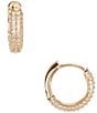 kate spade new york Brilliant Rhinestone Pave Mini Huggie Hoop Earrings, Color:Gold - Image 1