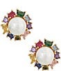 Color:Multi - Image 1 - Candy Shop Pearl Halo Stud Earrings