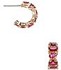 Color:Ruby - Image 1 - Candy Shop Crystal Small Hoop Earrings
