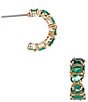 Color:Emerald - Image 1 - Candy Shop Crystal Small Hoop Earrings