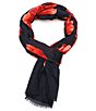 kate spade new york Charming Rose Oblong Scarf, Color:Plantentary/Navy - Image 2
