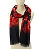 kate spade new york Charming Rose Oblong Scarf, Color:Plantentary/Navy - Image 5