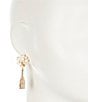Color:Champagne/Gold - Image 2 - Cheers To That Crystal and Pearl Drop Earrings