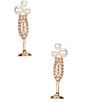 kate spade new york Cheers To That Crystal Pearl Novelty Stud Earrings - Image 1