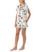 kate spade new york City Elements Print Short Sleeve Notch Collar Shorty Pajama Set, Color:White Novelty - Image 1