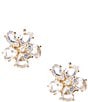 Color:Clear/Gold - Image 1 - Crystal Paradise Flower Stud Earrings