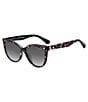 Color:Black Floral - Image 1 - Daesha Polarized Squared Cat Eye Sunglasses